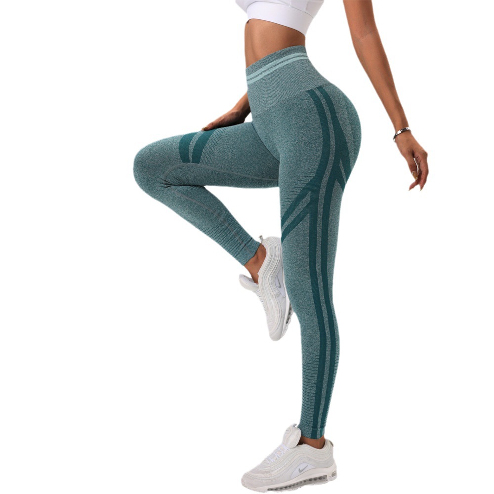 Sin costuras de cintura alta pantalones de levantamiento de cadera melocotón Hip-lifting apretado alto elástico pantalones de yoga deportes correr fitness pantalones recortados para las mujeres