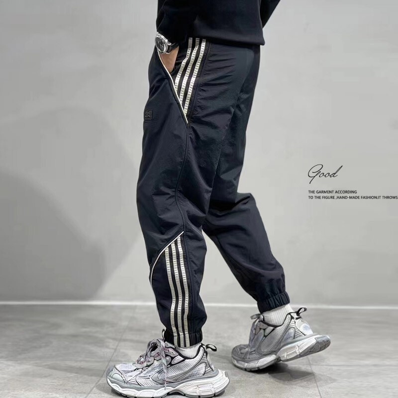 Summer 2024 Men's Solid Color Loose Quick-Dry Drawstring Plus-Size Casual Cropped Cargo Pants Cross-Border