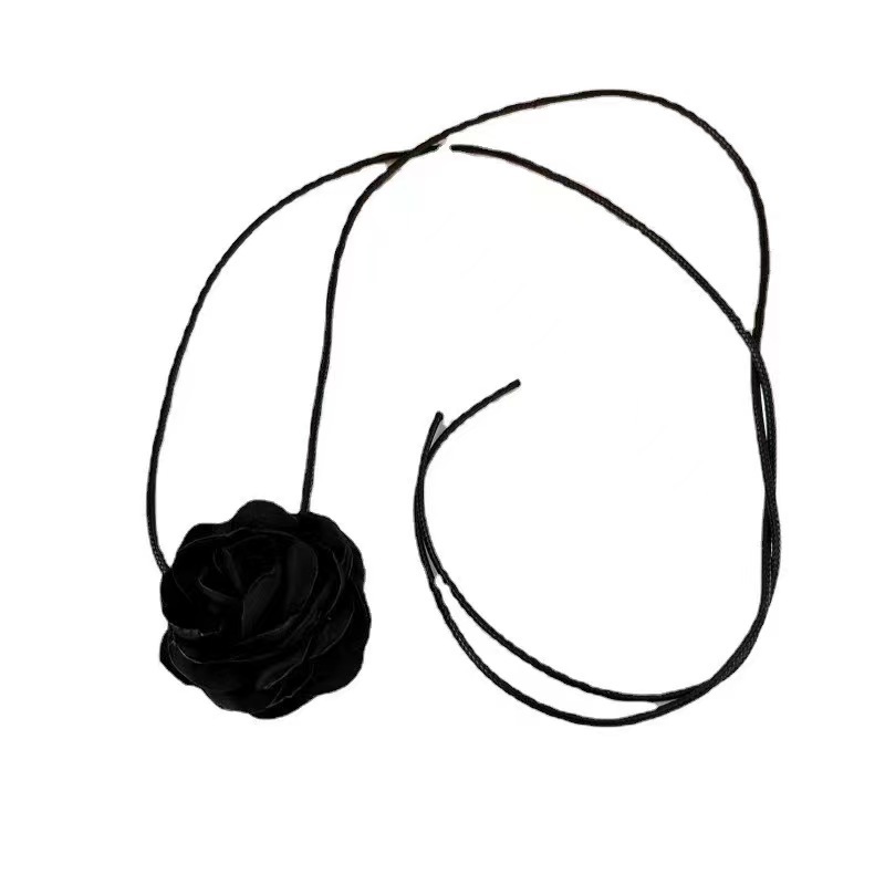 Französische Super Immortal Rose Halskette Perlenspitze Choker Lange Halskette Halsband Kette Antiallergie_voghion.com