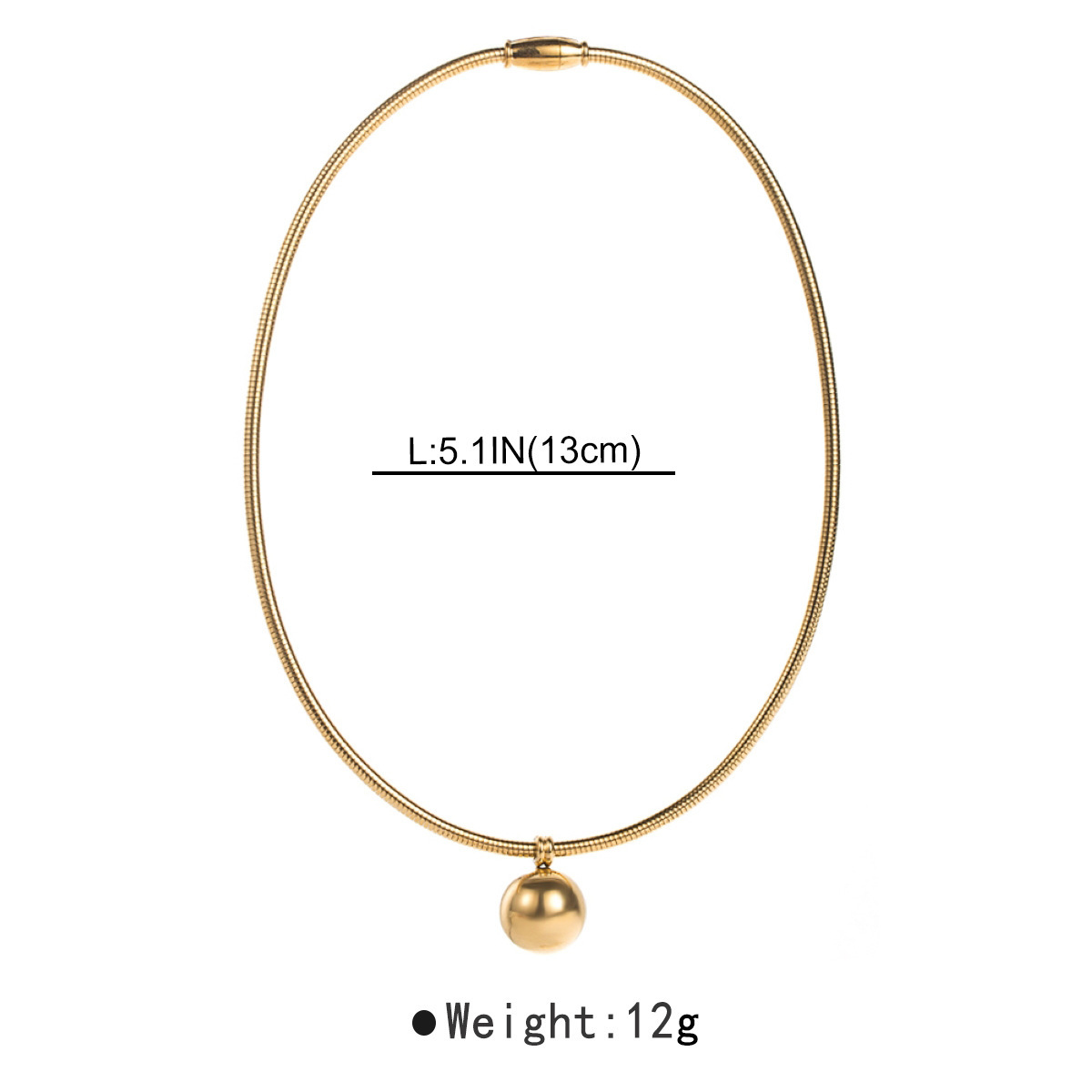 Titanium steel vacuum furnace electroplating bent pipe necklace, female magnetic suction elastic snake bone chain collar_voghion.com
