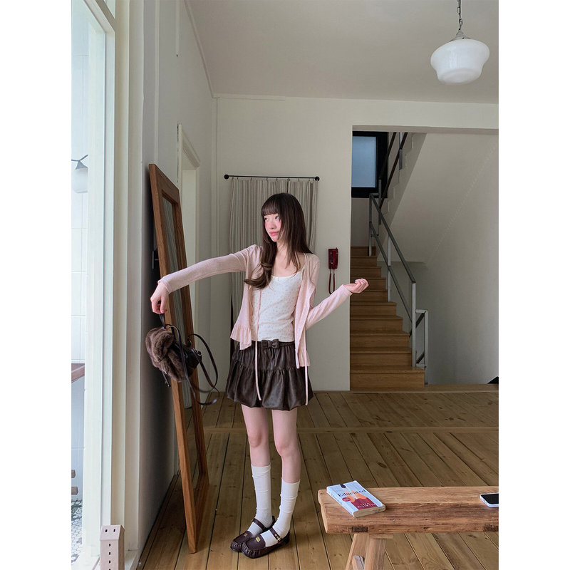 Sweet Peach Pink Cherry Blossom! Knitted Cardigan and Floral Print Camisole Two-Piece Set Sweet Peach Pink Cherry Blossom! Knitted Cardigan and Floral Print Camisole Two-Piece Set