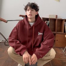 加绒卫衣情侣秋冬季潮牌宽松长袖美式高街计感小众韩版连帽上衣