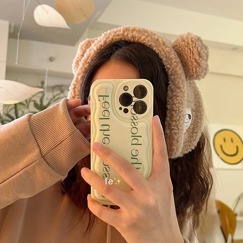 INS nuevo a prueba de frío oso orejeras invierno felpa oreja de dibujos animados cubierta caliente chica suave chica orejas calientes hembra