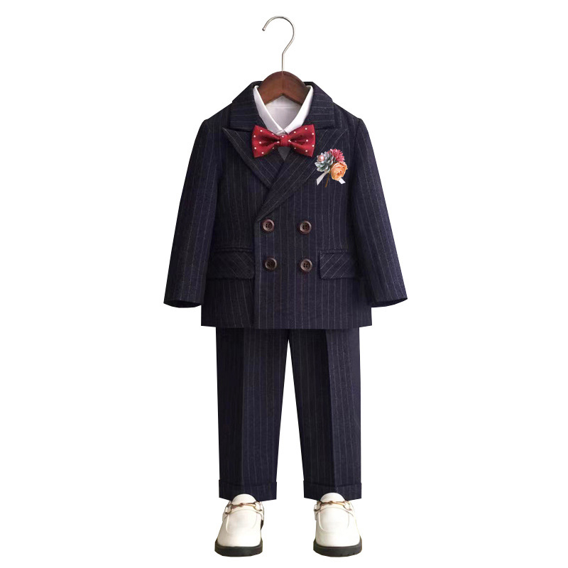 Boys' suit dress new autumn and winter flower girl wedding dress performance clothing for children and children British performance clothing for baby one year old