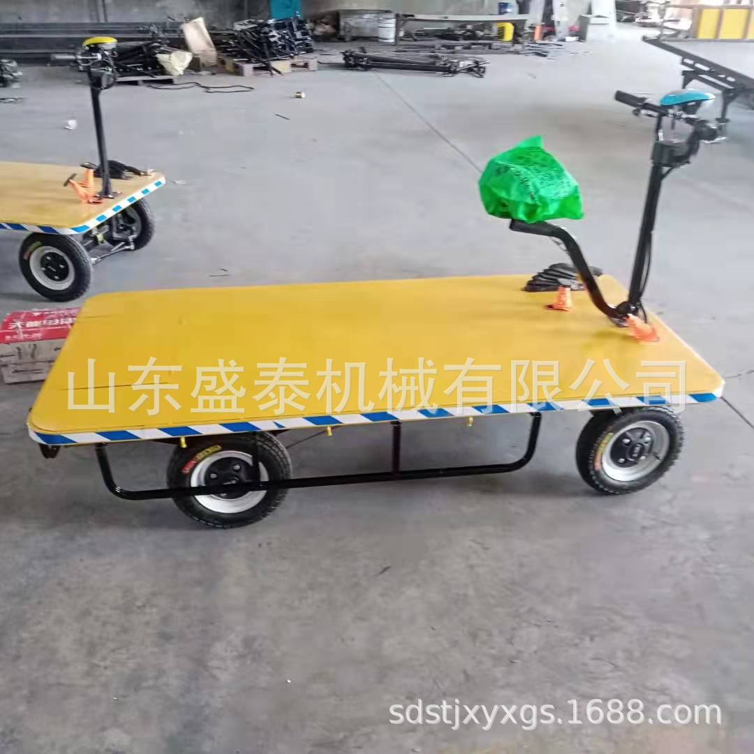 电动工具车 四轮电动搬运车座驾式电动前进后退平板运输车