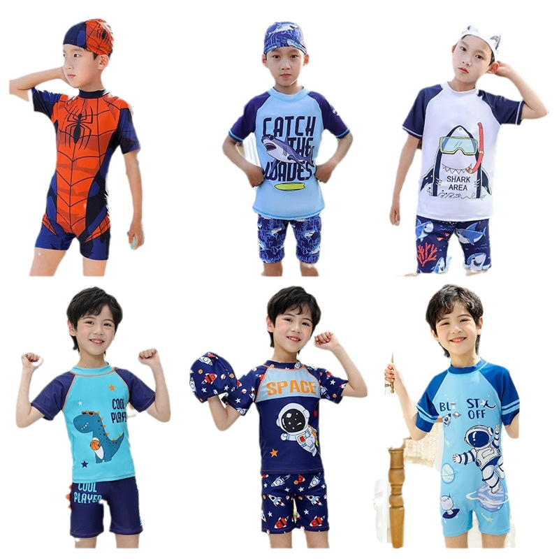 Traje de baño para niños, niños pequeños, medianos y grandes, protector solar dividido para niños, traje de natación de aguas termales de secado rápido para niños, nuevo estilo al por mayor