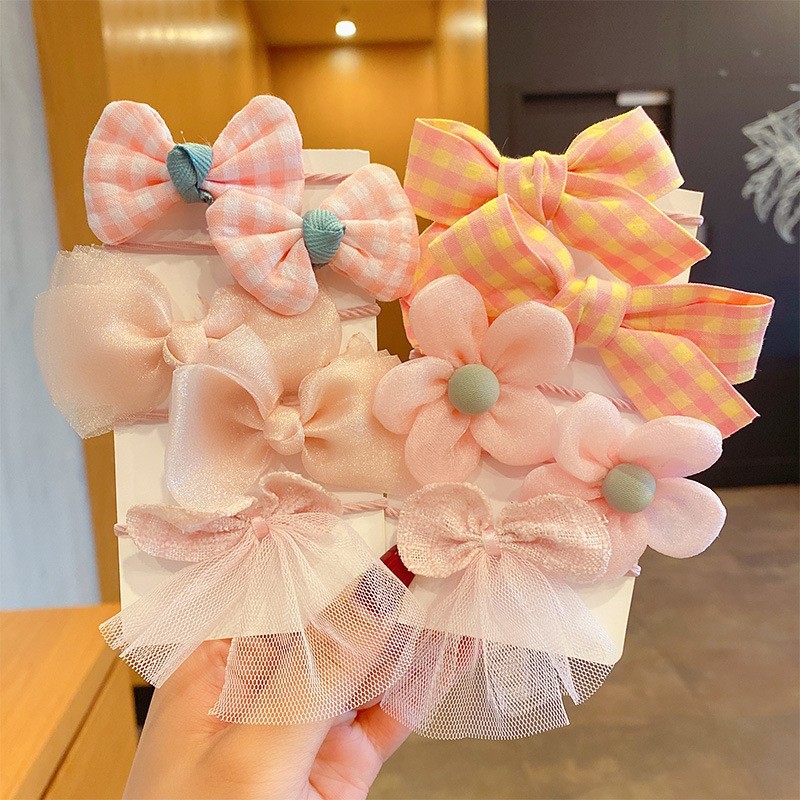 Accesorios coreanos para el cabello con lazo para niñas, ligas elásticas para niñas pequeñas que no dañan el cabello, diademas de dibujos animados para bebés.