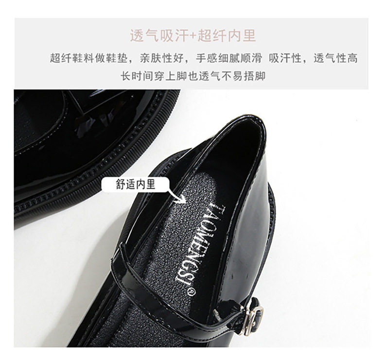 Giày Mary Jane nữ mũi tròn gót vuông thấp có nơ, phong cách Hàn Quốc, size lớn — Màu trắng, Màu đen chi tiết 10