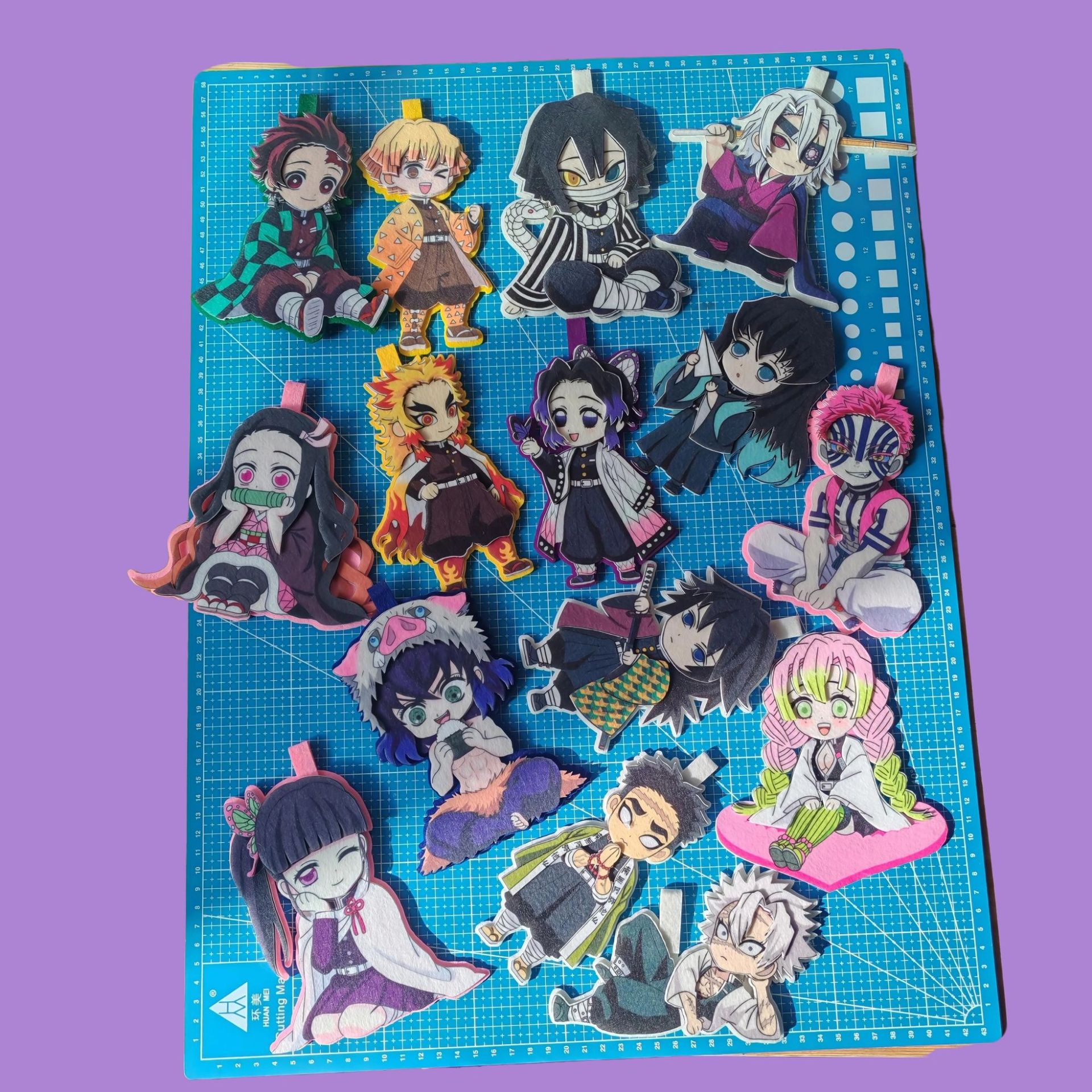 新品鬼灭之刃周边不织布挂件蝴蝶忍二次元毛毡钥匙扣蜜璃挂饰