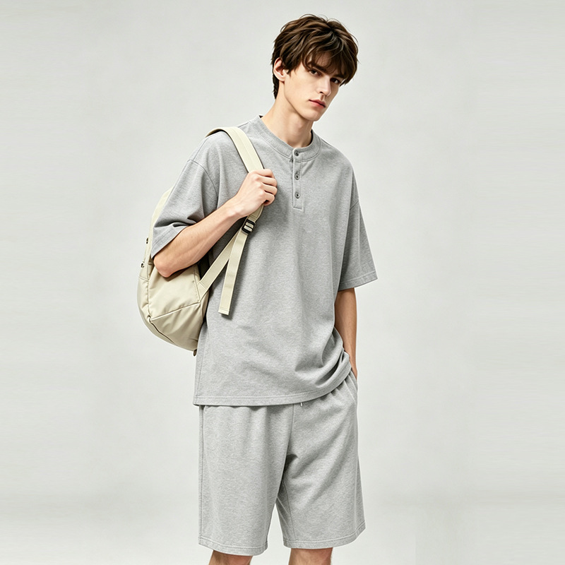 Zp51-611 light gray simple solid color suit / L