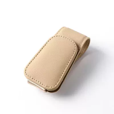 Car Glasses Clip/Bill Clip frame sun visor storage - original-car-leather-pu-beige