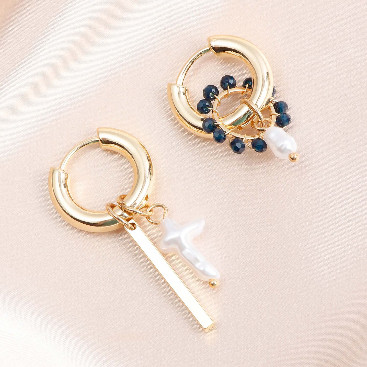 10g Weight Alloy Ear Needle Material Earrings Classification 1 Pair Quantity Holiday, Daily Occasion Alloy Material Geometric, Cross Pattern Women's Gender Plating Design Casual, Simple Style Style 1 Pair Casual Simple Style Geometric Cross Plating Alloy Earrings 26