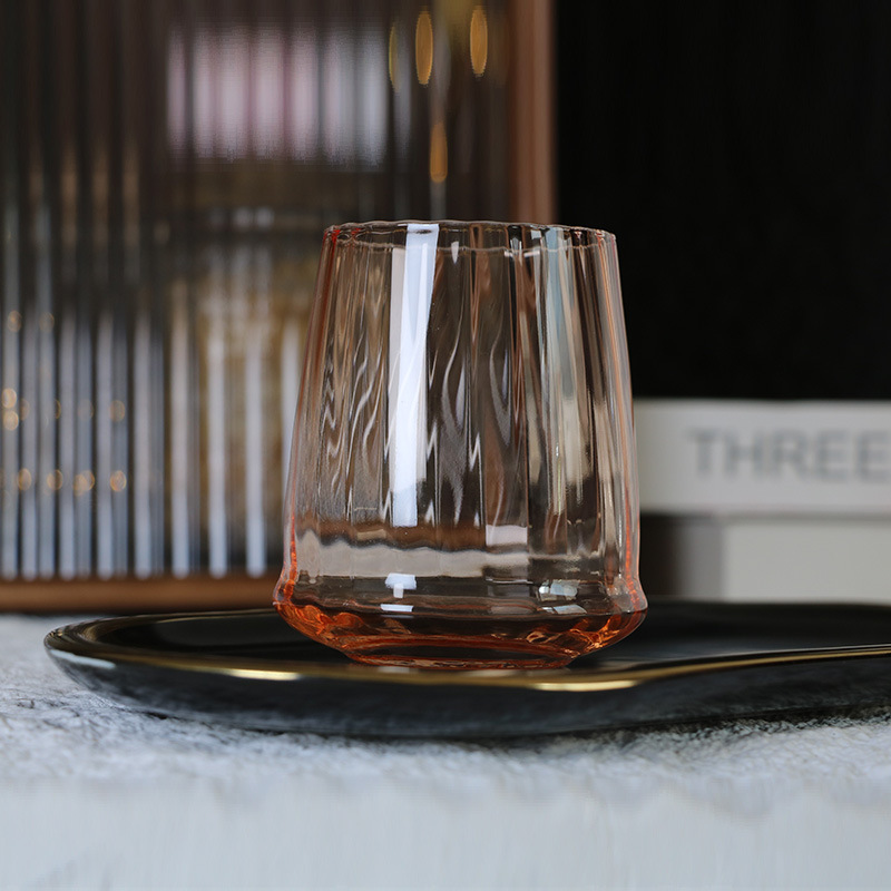 Copa de Cristal Marrón para Vino, Vidrio, con Rayas, para Vino Tinto image 3