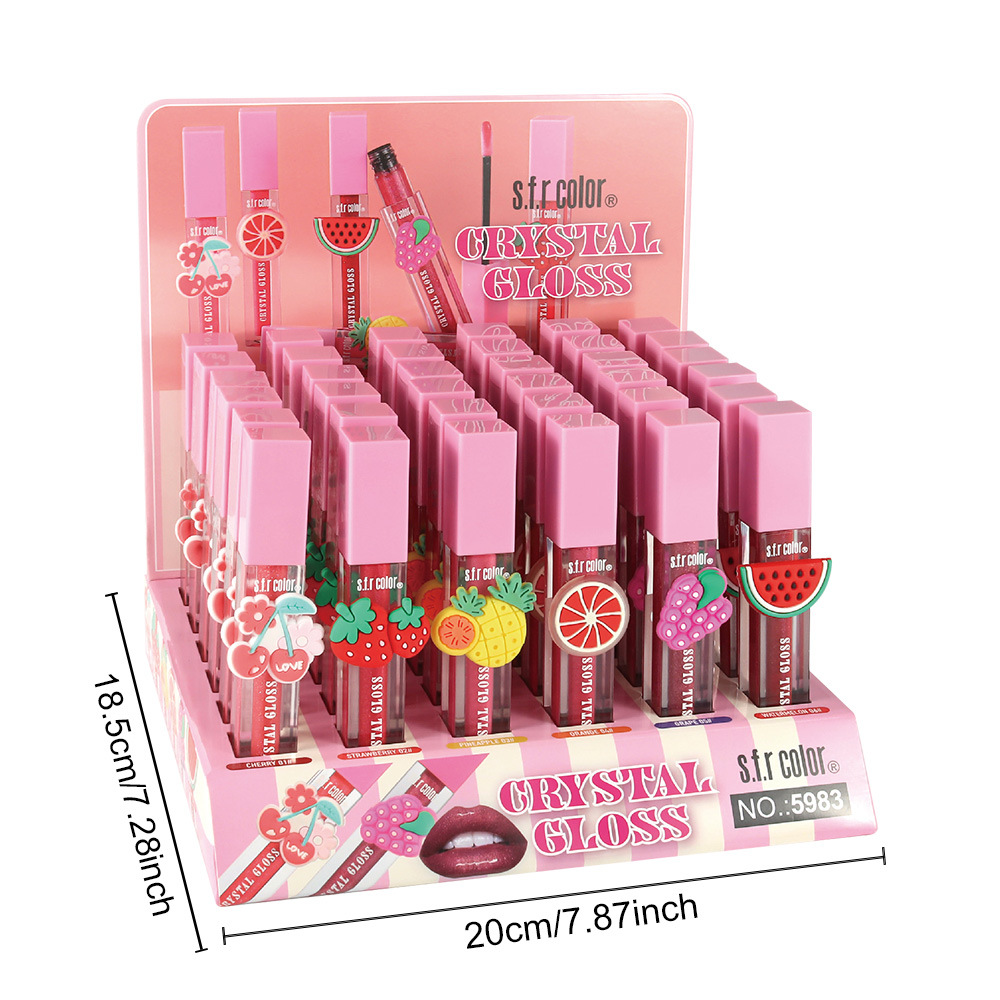 s.f.r color comercio exterior especializado en maquillaje impermeable al por mayor humectante brillante frutas agua espejo lipstick image 5