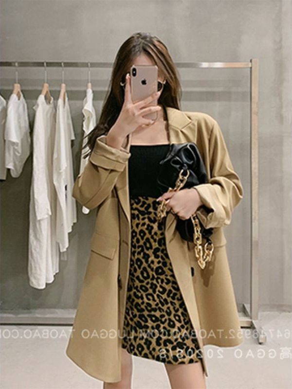 卡其色西装外套女设计感小众2025气质春秋女感宽松小西服上衣|undefined