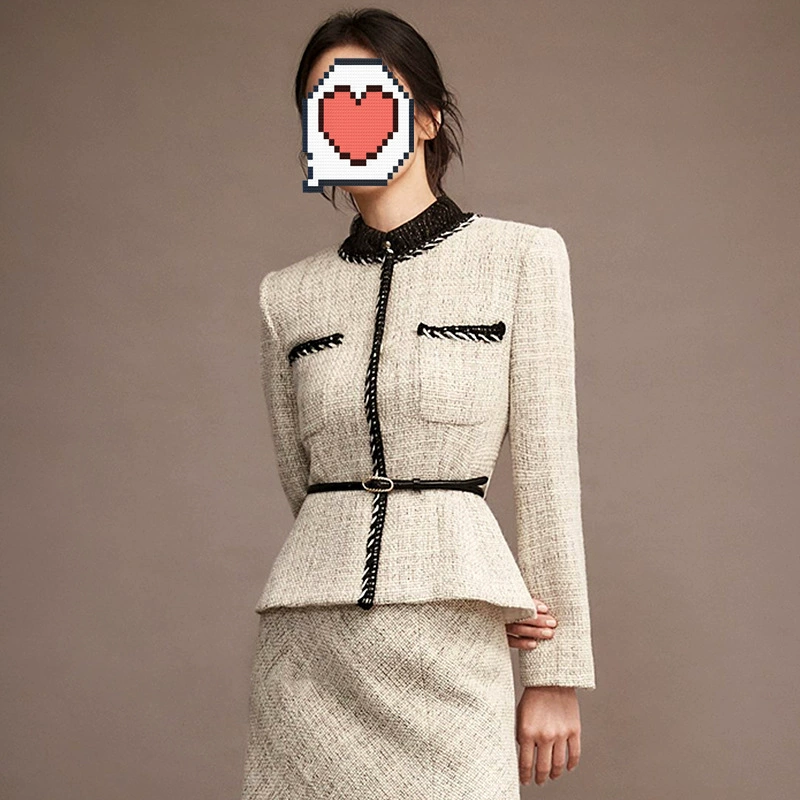 [В наличии] Song Huiqiao Stars с новым маленьким ароматным костюмом 2023 года, Темпераментная Женская юбка-пальто