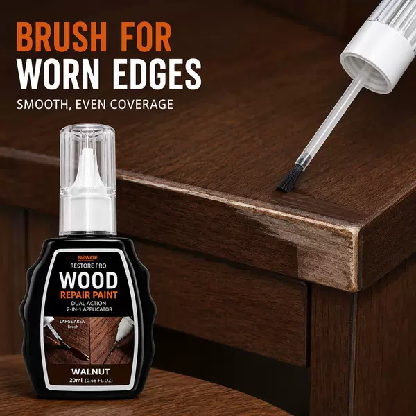 Cross-border Wood Repair Paint Paste Furniture and Floor Scratch Repair Liquid Double-Brush Head Solid Wood Renovation Color-Replenishing Paint