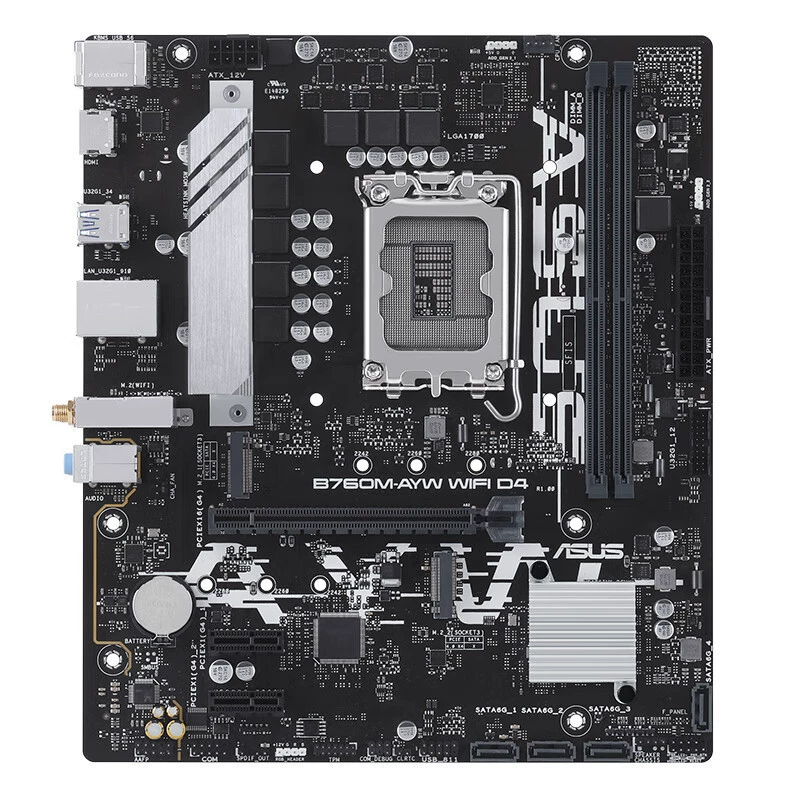 Материнская плата Intel ASUS B760M-AYW WIFI D4, поддержка процессоров 13/12‑го поколения, расширенная память