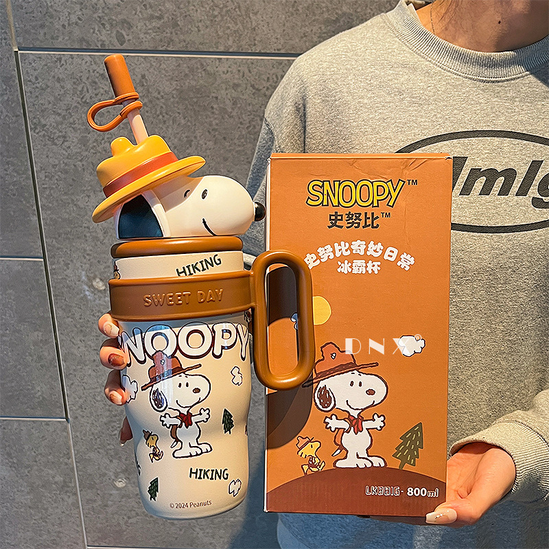 Snoopy New Doll Thermos Creative Ice Cup Portable Handle Outdoor Sports Water Cup Male and Female Student Cup Snoopy New Doll Thermos Creative Ice Cup Portable Handle Outdoor Sports Water Cup Male and Female Student Cup