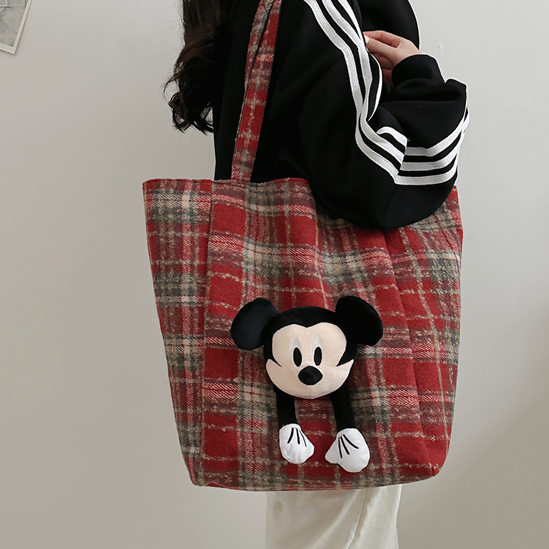 Mujer 2025 nueva tarjeta popular celosía estudiantes bolsos de primavera de gran capacidad bolsos de hombro bolsos de ocio y desplazamiento bolsos especiales