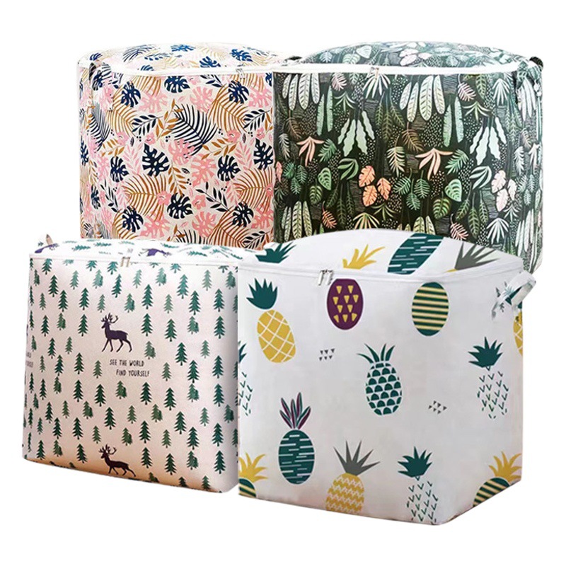 Ropa de fábrica edredón bolsa de edredón dibujos animados temporada en casa bolsa de almacenamiento cambiante a prueba de humedad anti-organizador bolsa cremallera de gran capacidad