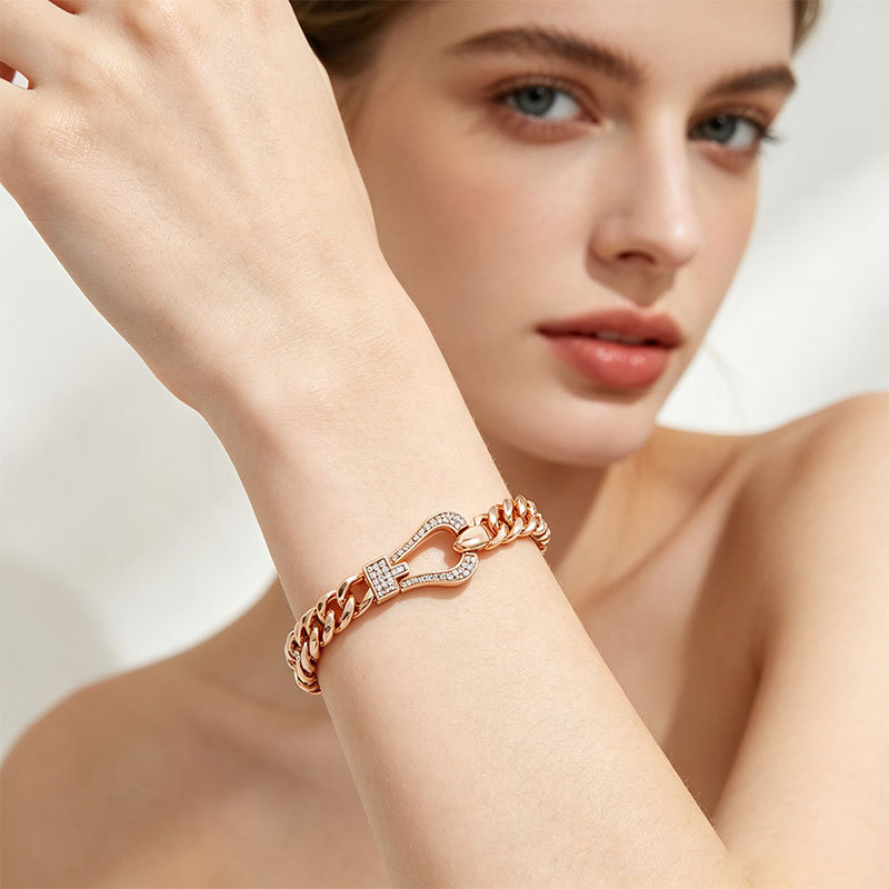 Pulsera Retro para Mujer 18K de Aleación de Cobre, Galvanizada, Diseño Geométrico, para Regalos