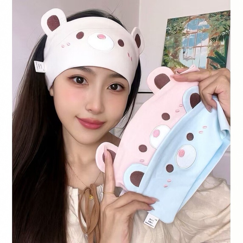 洗顔用ヘアバンド、かわいいシャイベアヘアバンド、幅広で伸縮性が高く、薄い、防風性と暖かいヘアアクセサリー|undefined