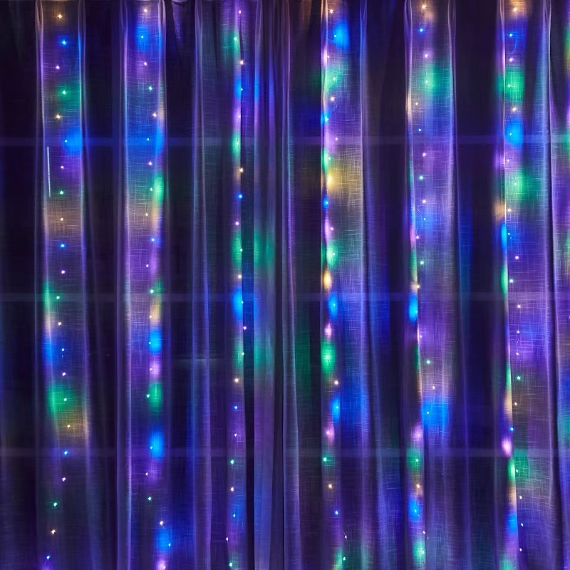 Lámpara de cortina de alambre de cobre led cadena de luz de fiesta de la habitación gypsophila luz de cascada romántica control remoto USB decoración