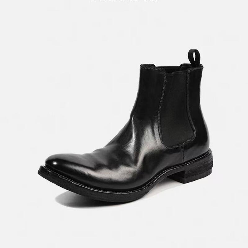 Factory Direct Sale Retro Washed Leather Dark Style Chelsea Boots Handmade Men's Boots Work Shoes Work Shoes