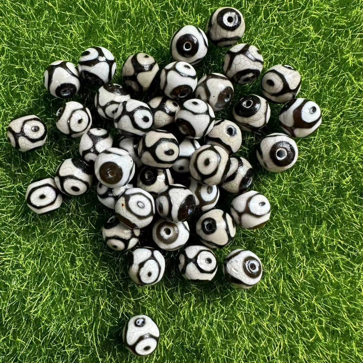 Дзи-бисер Оптовая натуральный агат Три глаза бисер бисер подвеска с аксессуарами