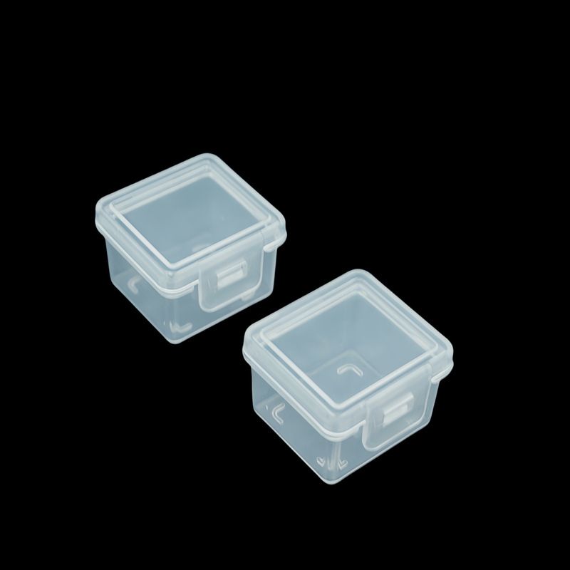 Transparent Plastic Box Mini Portable Jewelry Earrings Rice Beads Storage Box Dust-Proof Earplug Box Hardware Small Parts Box