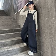 2025新款背带裤女童秋秋儿童秋秋裤子套装女孩大童开秋牛仔裤宽松