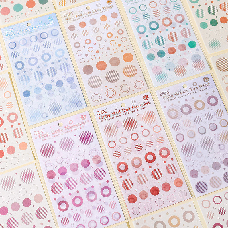 Diario de brote redondo divertido y pegatinas de papel diy diario de mano pegatinas decorativas retro transfronterizas marca pegatinas de círculo pequeño