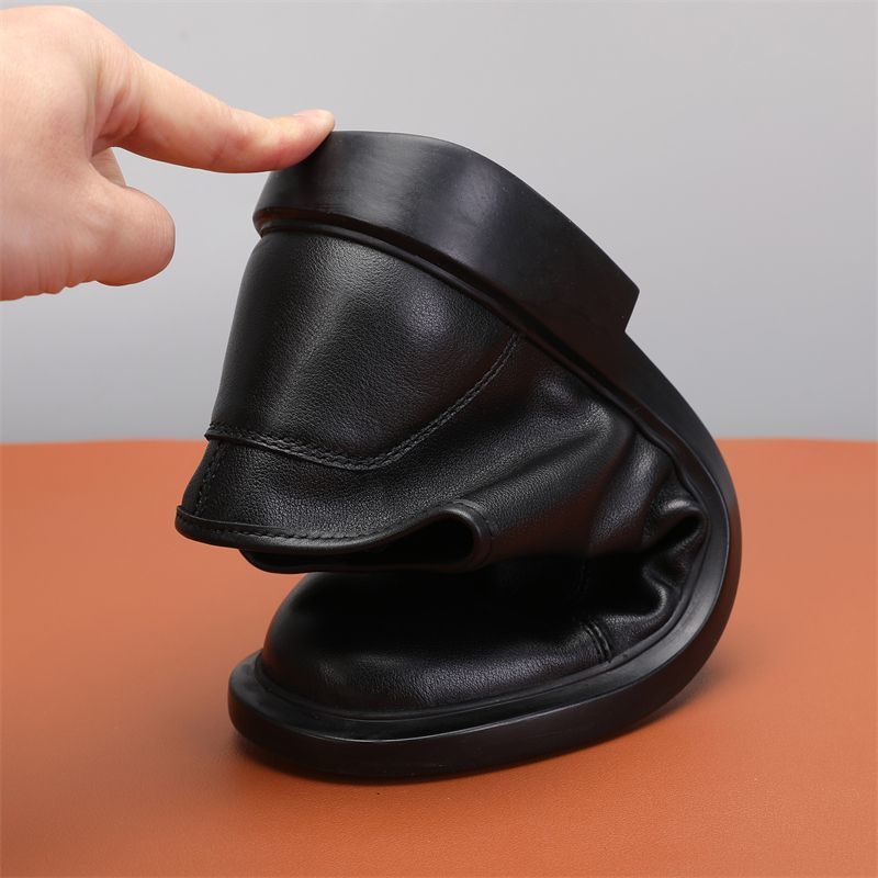 Chelsea botas de cuero para hombres, botas de cuero casuales de cuero de una sola capa, botas de cuero suaves transpirables para hombres, venta caliente