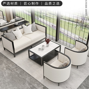 New Chinese-style solid wood sales office negotiates sofa table and chair combination hotel lobby business reception sofa card