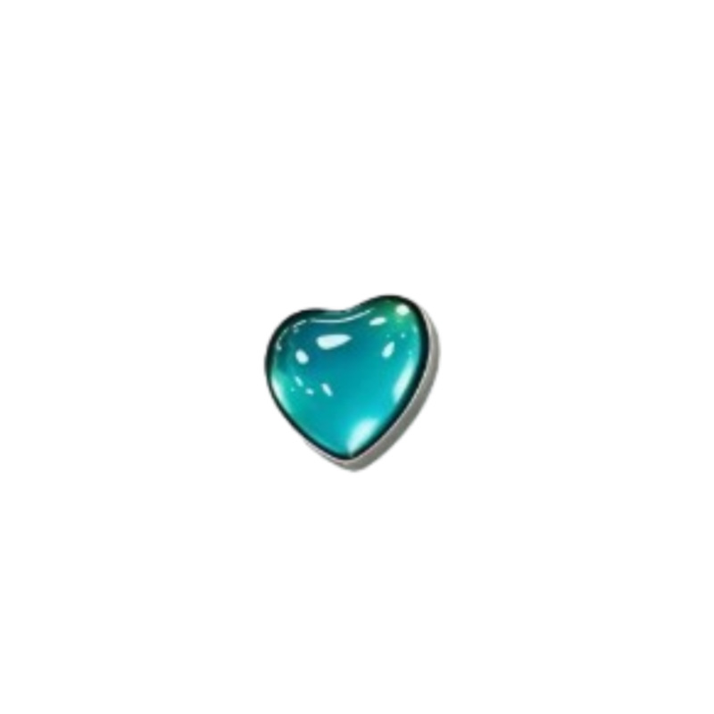 G23 Titanium Heart-Shaped Enamel Resin Ear Studs, Cartilage Piercing Jewelry, Flat Back Earrings detail image 13