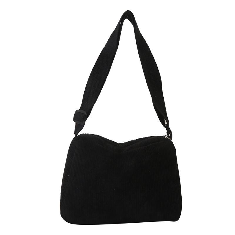 Estilo perezoso de pana casual estilo japonés artístico bandolera de un solo hombro elegante estudiante casual estilo coreano bolso de mano simple de las mujeres