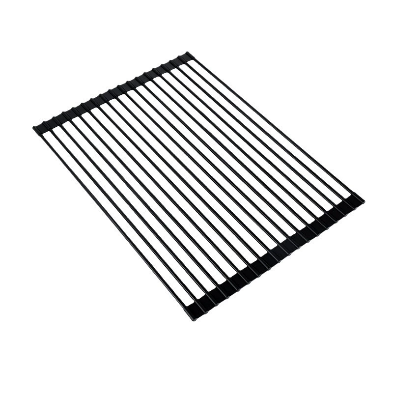Foldable silicone and stainless steel drying rack by label-friendly brand, space-saving, multi-size, durable