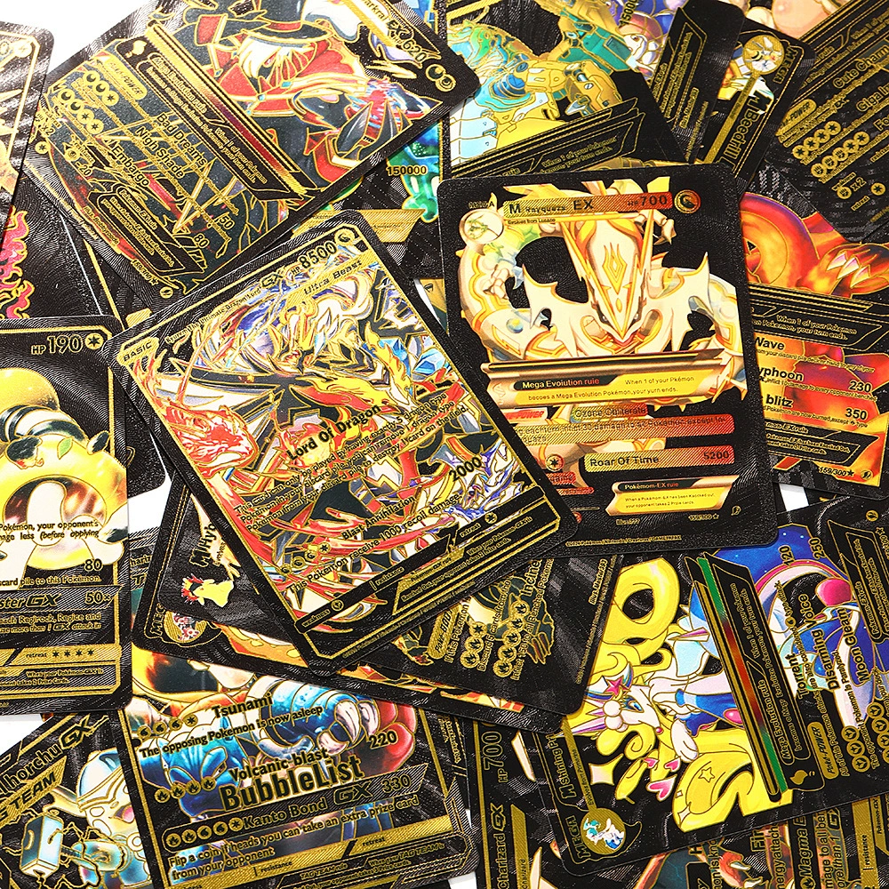 Карточка-перелив Pokémon из ПЭТ для настольной игры, игра с тиснением, милые мультяшные анимационные аксессуары