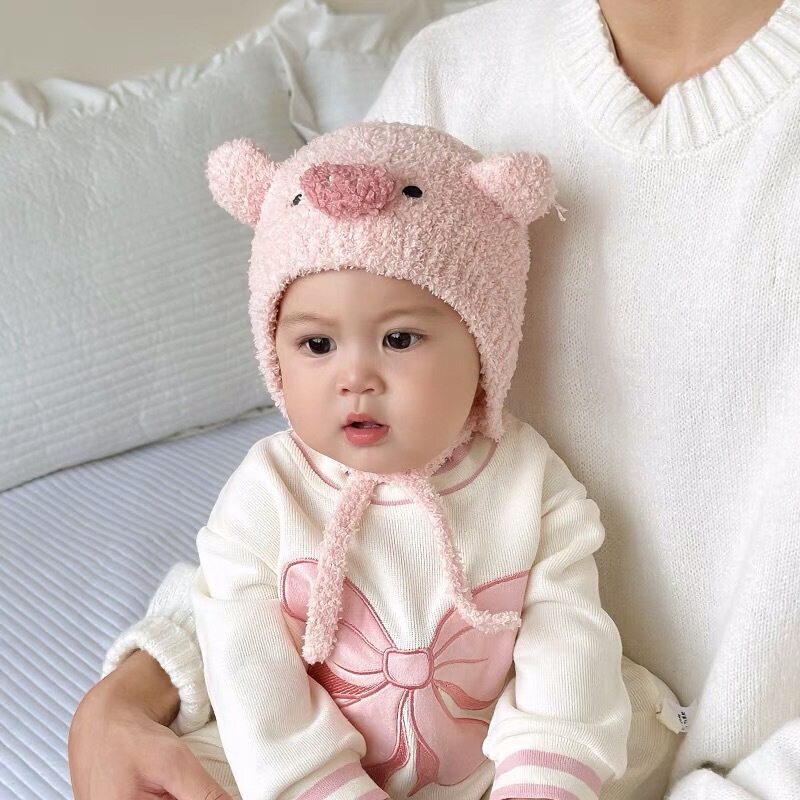 秋冬款超萌搞怪婴幼儿毛线护耳帽男女儿童宝宝毛绒帽保暖婴儿帽子|undefined