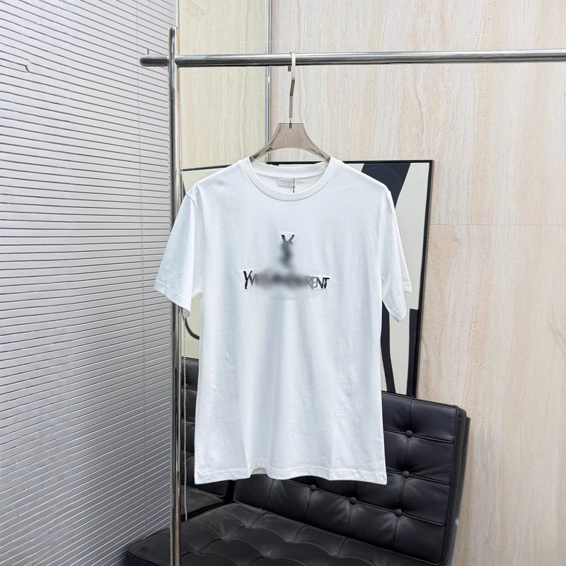 26 Styles of Nanyou Early Spring High-End Ysl Short-Sleeve Letter Logo Pure Cotton Versatile Casual Plush Color-Blocking T-Shirts 26 Styles of Nanyou Early Spring High-End Ysl Short-Sleeve Letter Logo Pure Cotton Versatile Casual Plush Color-Blocking T-Shirts
