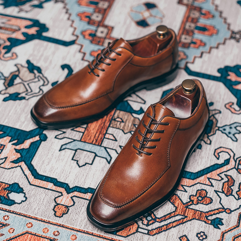 Business British all match vintage leather shoes man_voghion.com