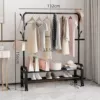 Black [thickening] double -layer arch type 1.3 meters+coat hook