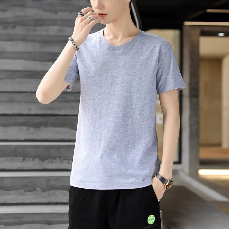 新疆長絨綿純綿半袖男性夏の新型男性服ゆるいカジュアル純色重ポンド上服tシャツ|undefined
