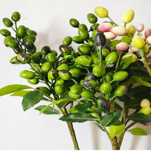 Cross-border simulation fortune fruit berry simulation olive fruit bean branch red fruit decoration flower wall fake flower art green plant decorative item