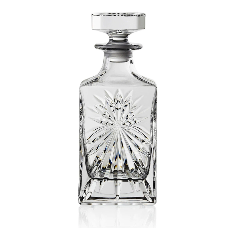 Import crystal wine decanter, pocket flask, Italy, 850 ml