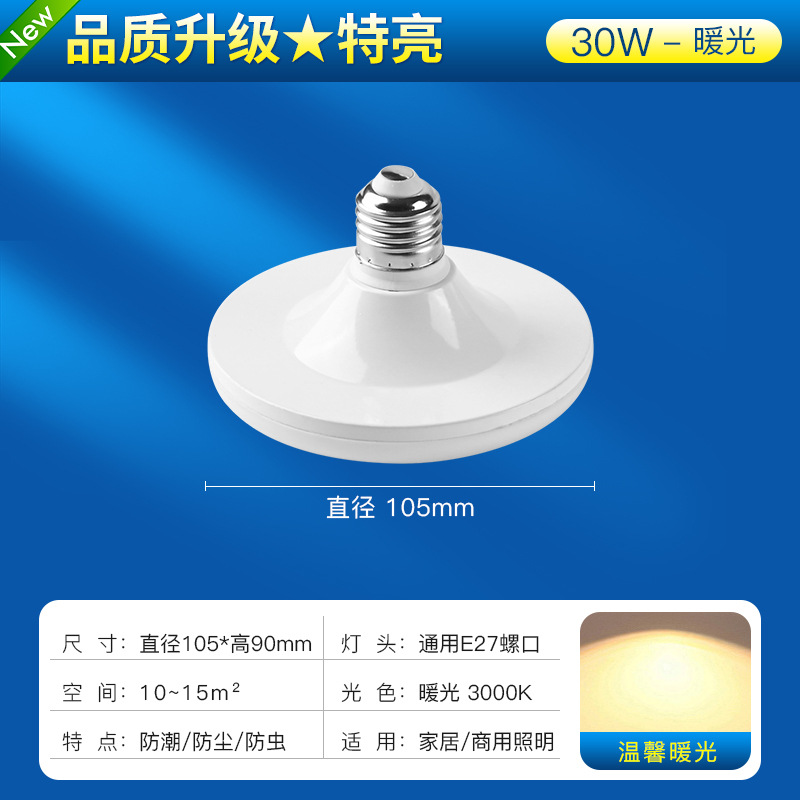 Bombilla LED transfronteriza de alta potencia, ultrabrillante, tipo UFO, luz blanca, para iluminación doméstica, con casquillo de rosca E27, lámpara de bajo consumo, venta al por mayor.