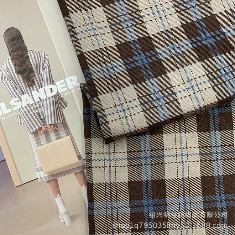 厂家现货西装外套格子面料衣裙旗袍时装面料 日韩JK百褶格裙面料