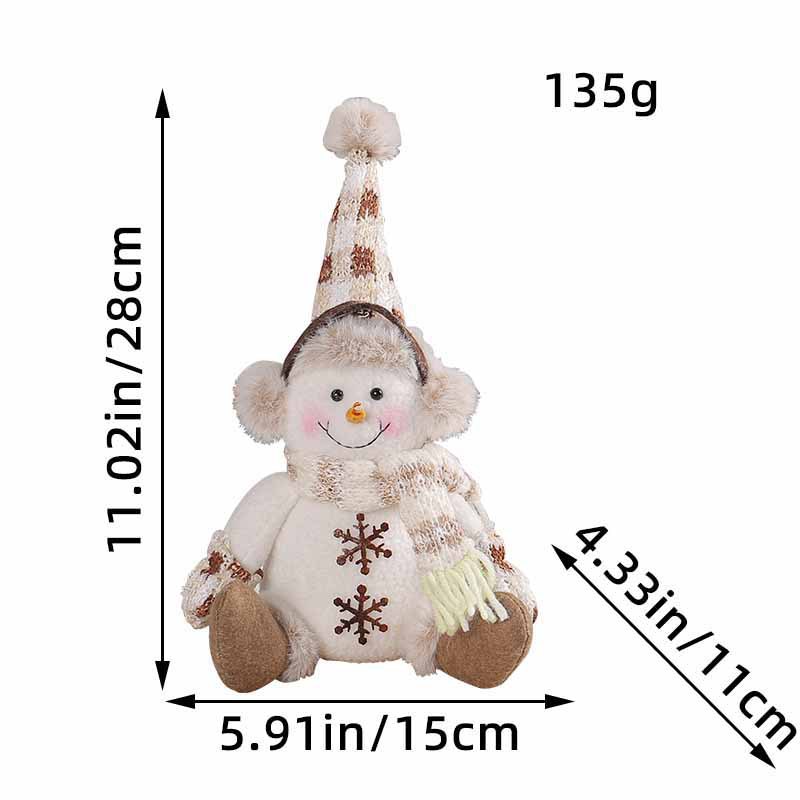 Amazon Navidad pierna corta muñeco de nieve muñeca 2023 nuevo cálido marrón muñeca de punto sala de estar sofá decoraciones para el hogar