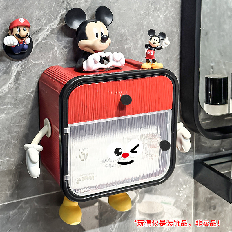 浴室ティッシュボックス穴なし壁掛け式家庭用トイレ壁防水ティッシュラック収納ロール紙箱|undefined